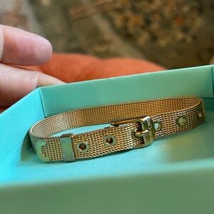 Rustic Cuff RC Mini Mesh Gold Buckle Bracelet 7.25"